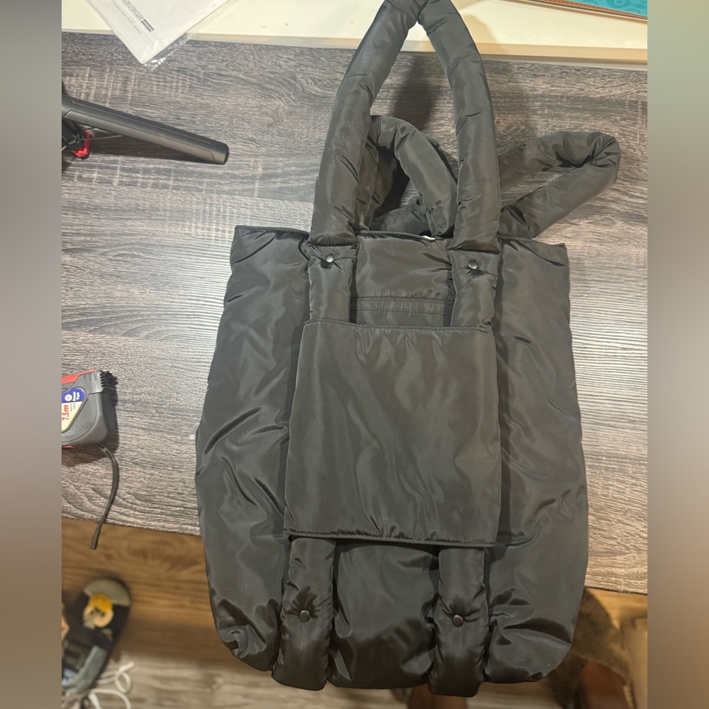 Dagne Dover Jemi Cargo Puff Tote in color Onyx - Picture 3 of 4